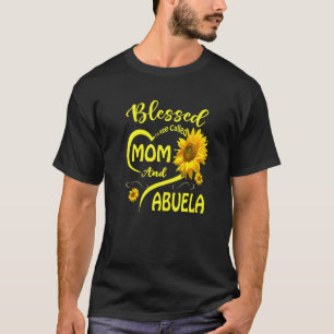 Blessed To Be Called Mum And Abuela Sunflower Moth T-Shirt