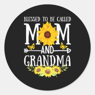 Blessed to be called mum and grandma floral cute classic round sticker