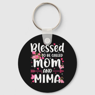 Blessed to Be Called Mum and Mima Floral Women Key Ring