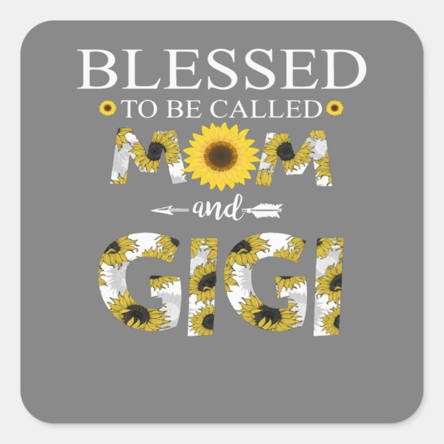 Blessed to be Called Mum and Mimi Square Sticker (Front)