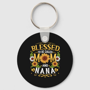 Blessed To Be Called Mum And Nana Sunflower Mother Key Ring