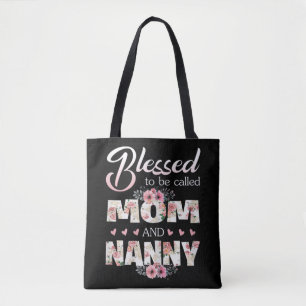 Blessed To Be Called Mum And Nanny Colourful Xmas Tote Bag