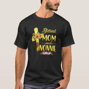 Blessed To Be Called Mum And Nonnie Sunflower Moth T-Shirt
