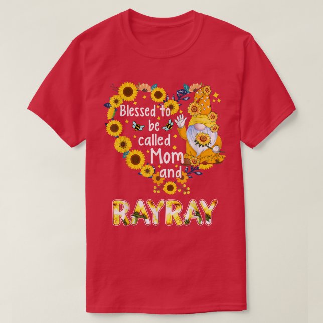 Blessed To Be Called Mum and RayRay Fall Gnome Sun T-Shirt (Design Front)