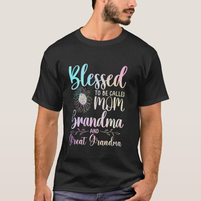 Blessed To Be Called Mum Grandma and Great Grandma T-Shirt (Front)