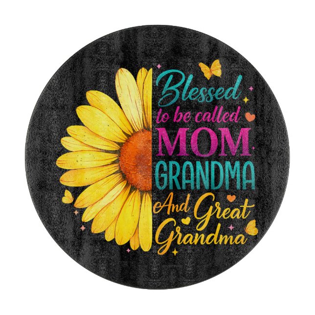 Blessed To Be Called Mum Grandma Great Cutting Board (Front)