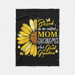 Blessed To Be Called Mum Grandma Great Grandma Mot Fleece Blanket