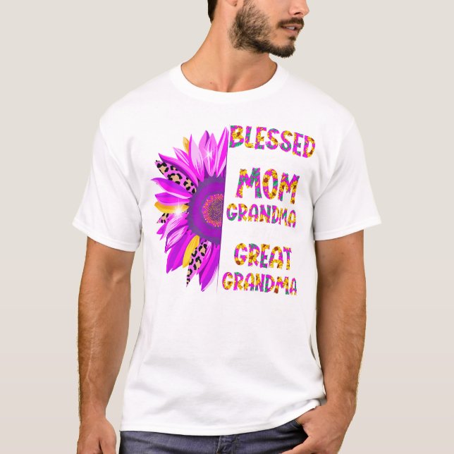Blessed To Be Called Mum Grandma Great Grandma Mot T-Shirt (Front)