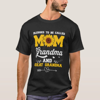 Blessed To Be Called Mum Grandma Great Grandma Sun T-Shirt