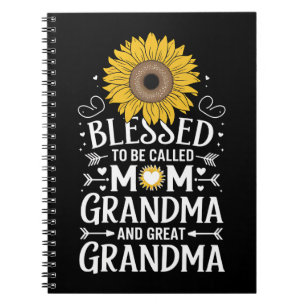 Blessed To Be Called Mum Grandma Great Sunflower Notebook