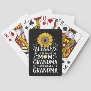 Blessed To Be Called Mum Grandma Great Sunflower Playing Cards