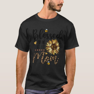 Blessed To Be Called Mum Leopard Sunflower Bee T-Shirt