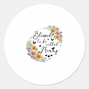 Blessed To Be Called Mummy Sunflower Mummy Mothers Classic Round Sticker