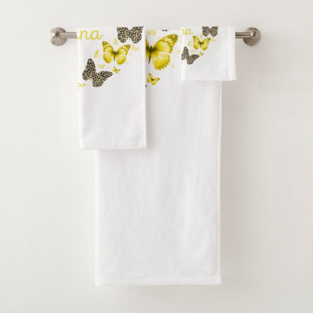 blessed to be called nana butterfly sunflower than bath towel set (Insitu)