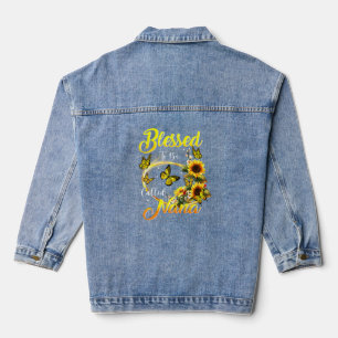 Blessed To Be Called Nana Sunflower Mum Grandma Denim Jacket
