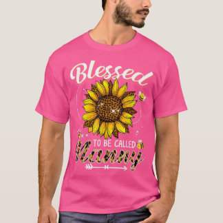 Blessed To Be Called Nanny Funny Leopard Sunflower T-Shirt