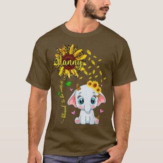Blessed To Be Called Nanny Sunflower Elephant  T-Shirt