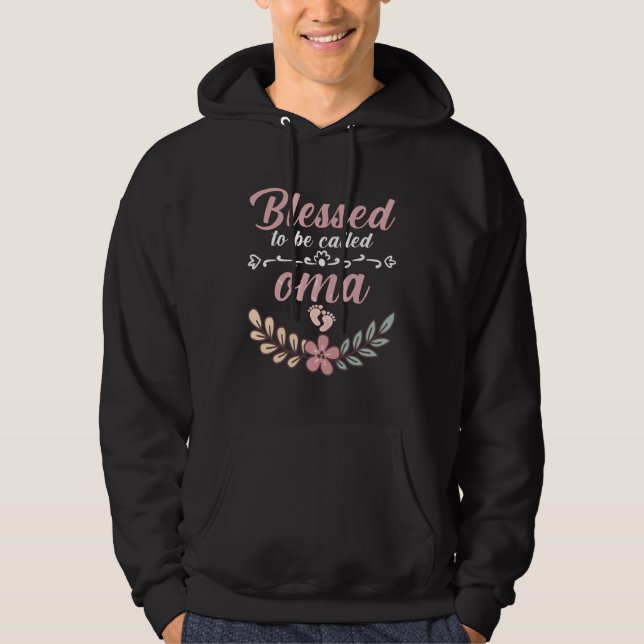 Blessed To Be Called Oma Floral Grandma Mothers Da Hoodie (Front)