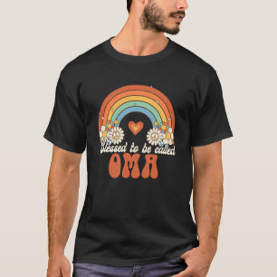 Blessed To Be Called Oma Groovy Rainbow Mother s D T-Shirt