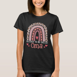 Blessed To Be Called Oma Rainbow Leopard Print Mot T-Shirt