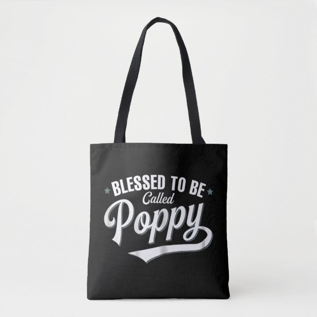 Blessed To Be Called Poppy Father's Day Xmas Tote Bag (Front)