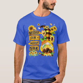 Blessed To Be Called Sister Fall Gnome Sunflowers  T-Shirt