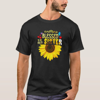 Blessed To Be Called Sister Womens Sunflower Siste T-Shirt