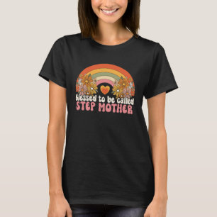 Blessed To Be Called Stepmother Rainbow Groovy Boh T-Shirt