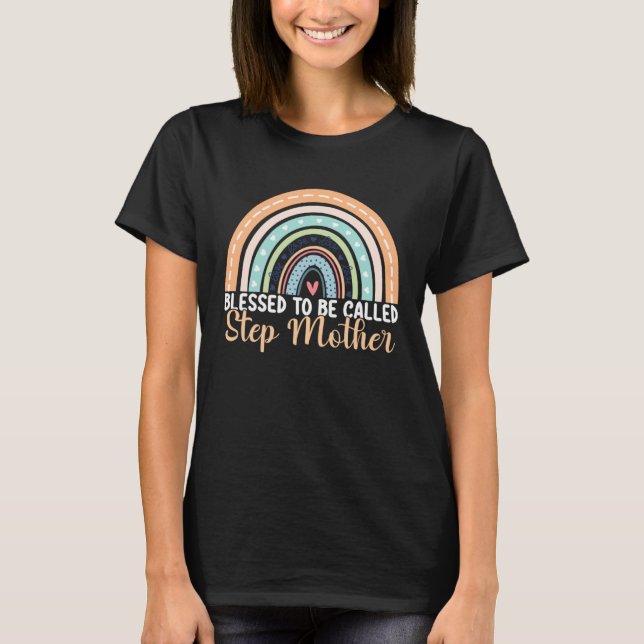 Blessed To Be Called Stepmother Rainbow Mother s D T-Shirt (Front)