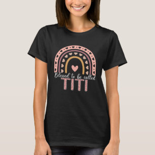 Blessed To Be Called Titi Leopard Rainbow Cute Mum T-Shirt
