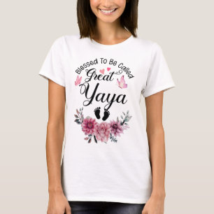 Blessed To Be Called Yaya Floral Yaya Mothers Day T-Shirt