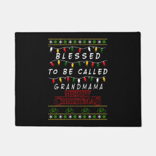 Blessed To Be Grandmama Grandma Gift Christmas Doormat