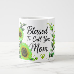 Blessed To Call You Mum Sunflower Large Coffee Mug