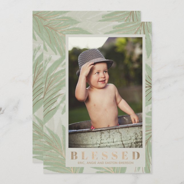 Blessed Tropical Christmas Photo Holiday Card (Front/Back)