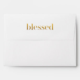 Blessed Typography with Botanical Print Holiday Envelope