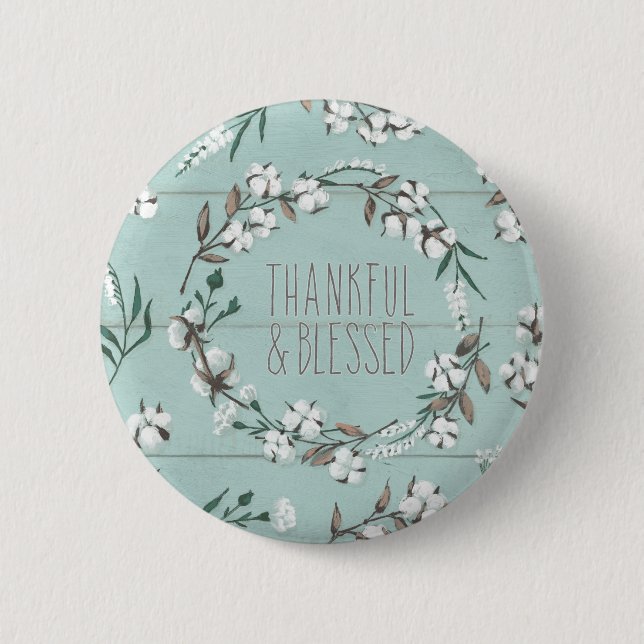 Blessed VI Mint | Thankful & Blessed 6 Cm Round Badge (Front)