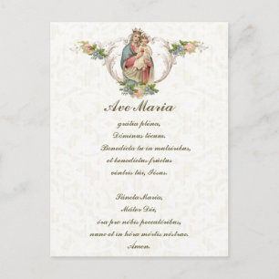 Blessed Virgin Hail Mary Jesus Latin Vintage Postcard