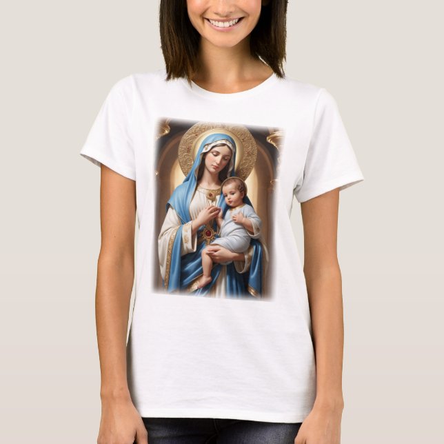 Blessed Virgin Mary and Baby Jesus T-Shirt (Front)