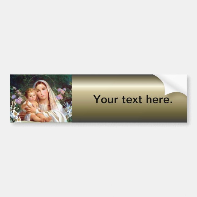 Blessed Virgin Mary and Infant Child Jesus Bumper Sticker (Front)
