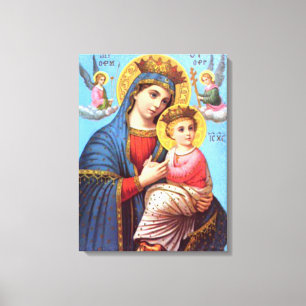Blessed Virgin Mary and Infant Child Jesus Canvas Print