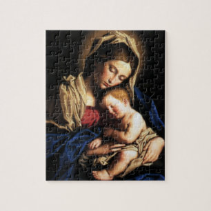 Blessed Virgin Mary and Infant Child Jesus Jigsaw Puzzle