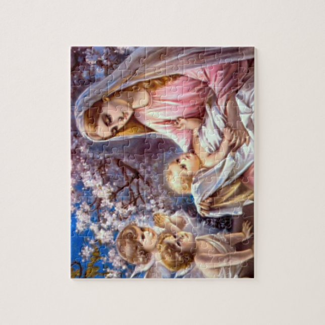 Blessed Virgin Mary and Infant Child Jesus Jigsaw Puzzle (Vertical)