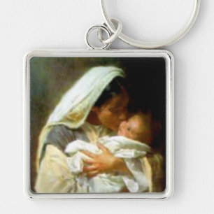Blessed Virgin Mary and Infant Child Jesus Key Ring