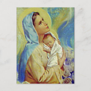 Blessed Virgin Mary and Infant Child Jesus Postcard