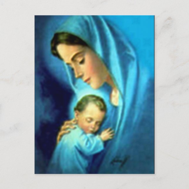 Blessed Virgin Mary and Infant Child Jesus Postcard (Front)