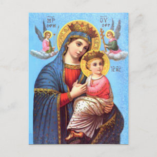 Blessed Virgin Mary and Infant Child Jesus Postcard