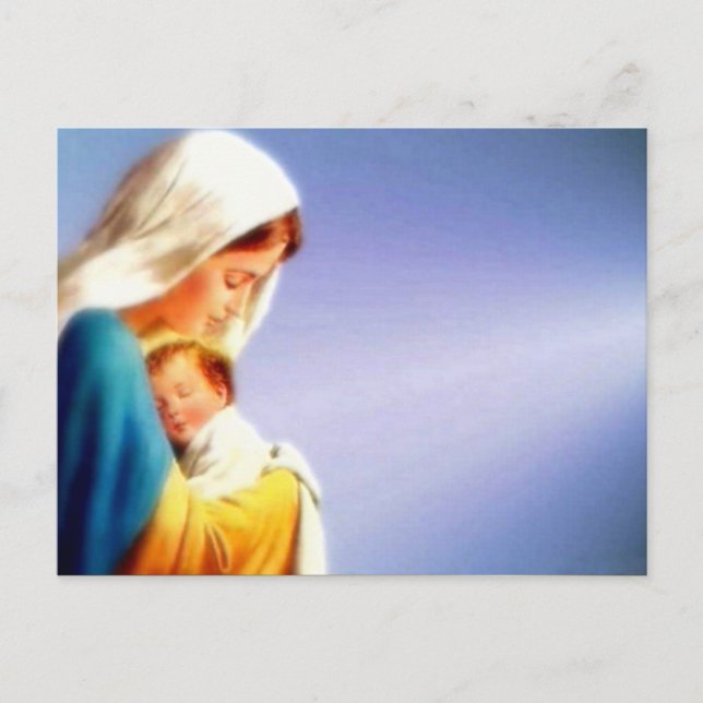 Blessed Virgin Mary and Infant Child Jesus Postcard (Front)