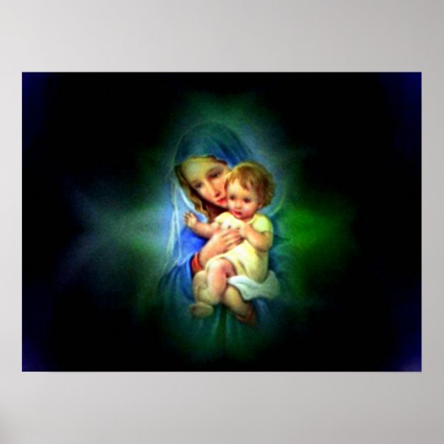 Blessed Virgin Mary and Infant Child Jesus Poster (Front)