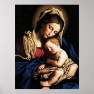 Blessed Virgin Mary and Infant Child Jesus Poster