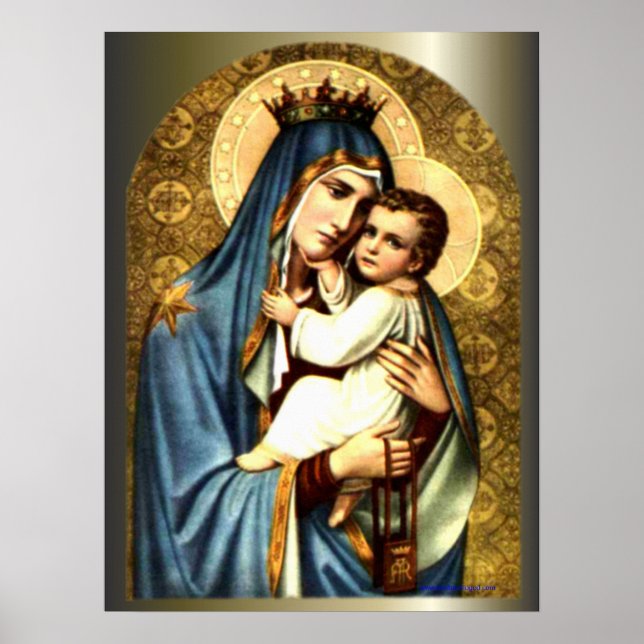 Blessed Virgin Mary and Infant Child Jesus Poster (Front)